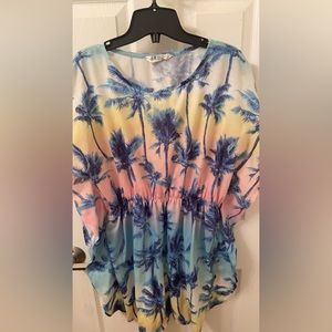 H&M palm tree beach coverup